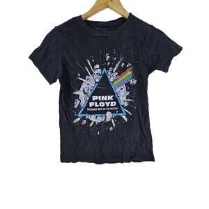 Pink Floyd Band Tee Women Size S Blue T-Shirt Short Sleeve Crew Neck 100% Cotton